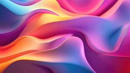 Fototapeta premium Vibrant 3D abstract design with bold, flowing shapes and vivid colors, perfect for a dynamic presentation backdrop