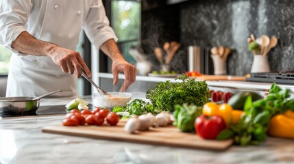 Modern Kitchen Design: Marble Countertops & Fresh Ingredients