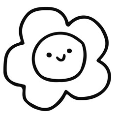 cute doodle flower outline element design.