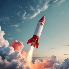Accelerate, a rocket launching, the concept of accelerating business and success
