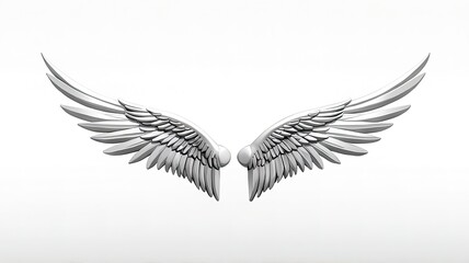 Obraz premium Angel wings cartoon on white solid background
