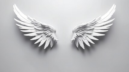 Obraz premium Angel wings cartoon on white solid background