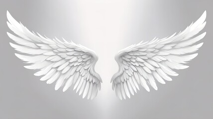 Fototapeta premium Angel wings cartoon on white solid background