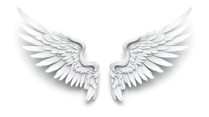 Fototapeta premium Angel_wings cartoon on white solid background