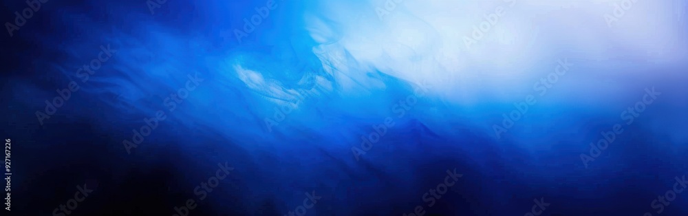 Poster An abstract image with soft, blue and white swirls, fading into a blurred background. The image is reminiscent of water or smoke, creating a sense of movement and depth.