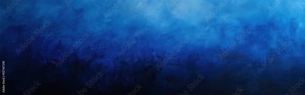Aufkleber A digital watercolor painting depicts a blue abstract background with a light gradient, fading from dark to light blue. The light gradient appears at the top center of the image, adding a touch of bri