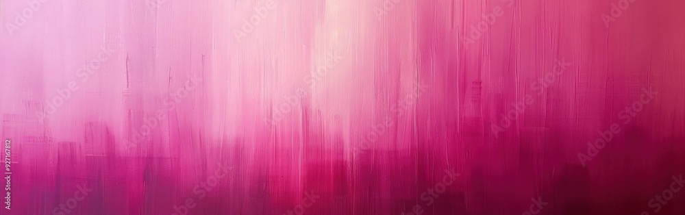 Poster A digital illustration depicts an abstract cityscape with a blurry pink and white gradient. The scene features vertical lines that create a sense of depth and movement.