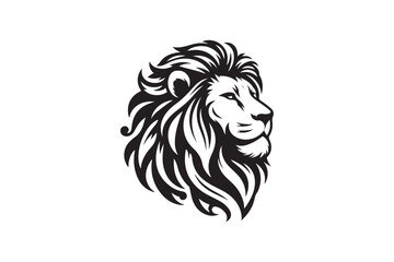 Lion had silhouette vector illustration