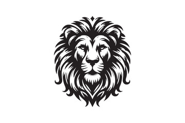 Lion had silhouette vector illustration