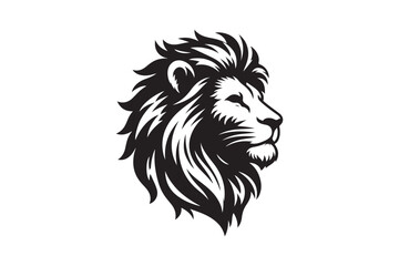Lion had silhouette vector illustration