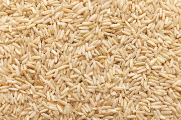 Natural Brown rice, macro. Brown rice background