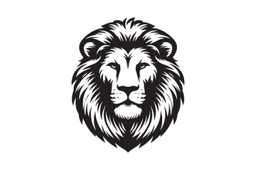 Lion had silhouette vector illustration
