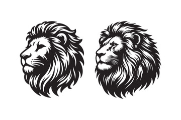 Lion had silhouette vector illustration