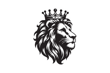 Lion had silhouette vector illustration