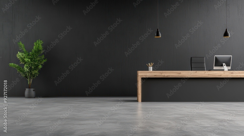 Poster minimalist collaborative workspace: sleek modern design for productivity, generative ai
