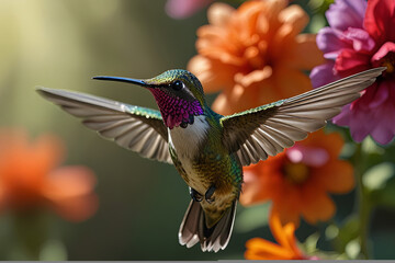 Fototapeta premium Hummingbird on flower