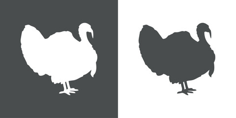 Turkey logo. Silueta de pavo para tarjetas y felicitaciones del Día de Acción de Gracias o Navidad