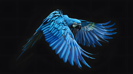Obraz premium Wallpaper of a beautiful blue-colored parrot.