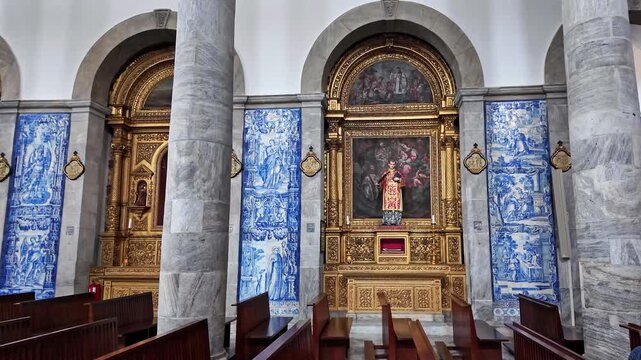 Renaissance Cathedral of St. James the Great at Beja, Portugal. Built in 1590, located in the old town square view from the Castle, Beja
