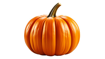 A halloween orange pumpkin isolated on transparent background.