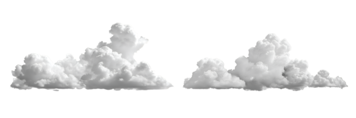 White clouds on transparent background