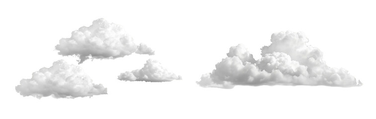 White clouds on transparent background