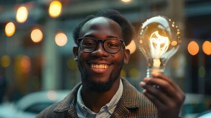 A professional holding up a new, improved version of a popular item, with a confident smile, ready for launch.