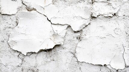 Obraz premium White painted wall with cracks. This image is perfect for adding a vintage or distressed look to your designs.
