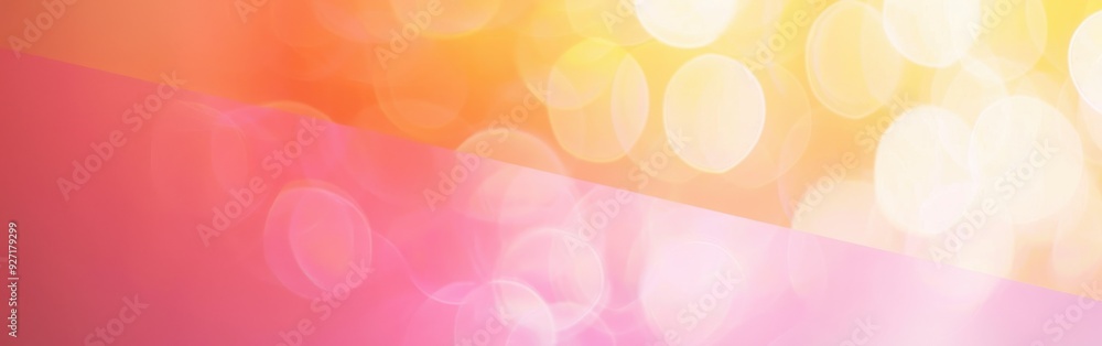 Leinwandbilder a blurred background image with a pink and yellow color gradient and soft, round bokeh lights.