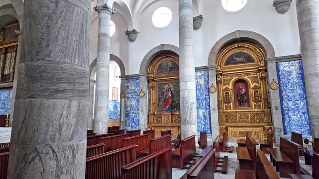 Renaissance Cathedral of St. James the Great at Beja, Portugal. Built in 1590, located in the old town square view from the Castle, Beja