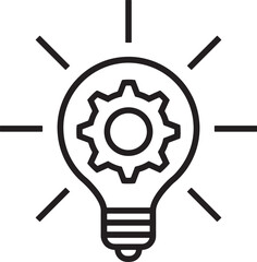 Light bulb gear icon silhouettes vector style illustration on a white background