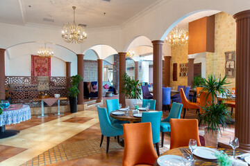 Interior of a fashionable modern azerbaijani restaurant