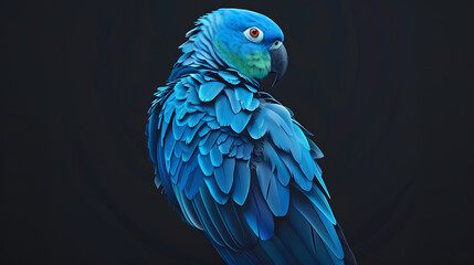 Obraz premium Wallpaper of a beautiful blue-colored parrot.