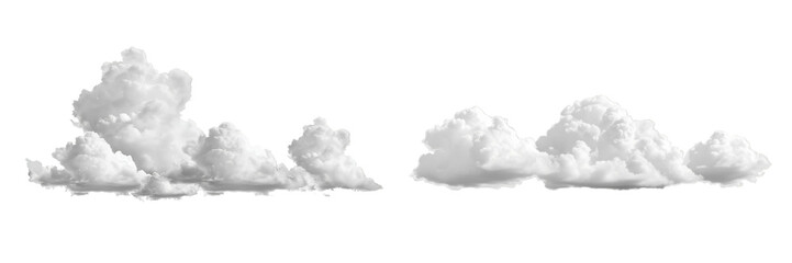 White clouds on transparent background