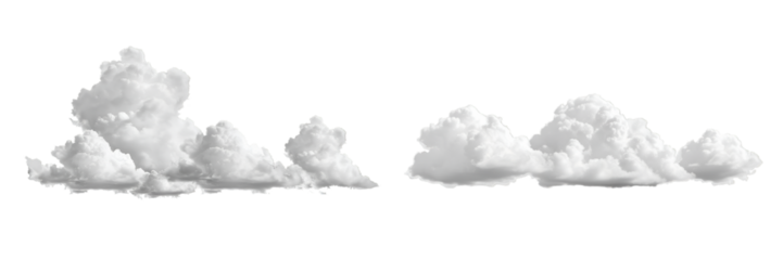 White clouds on transparent background