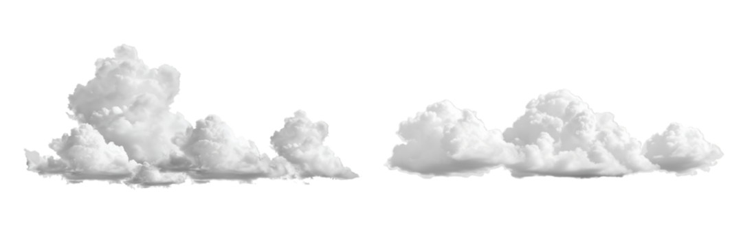 White clouds on transparent background