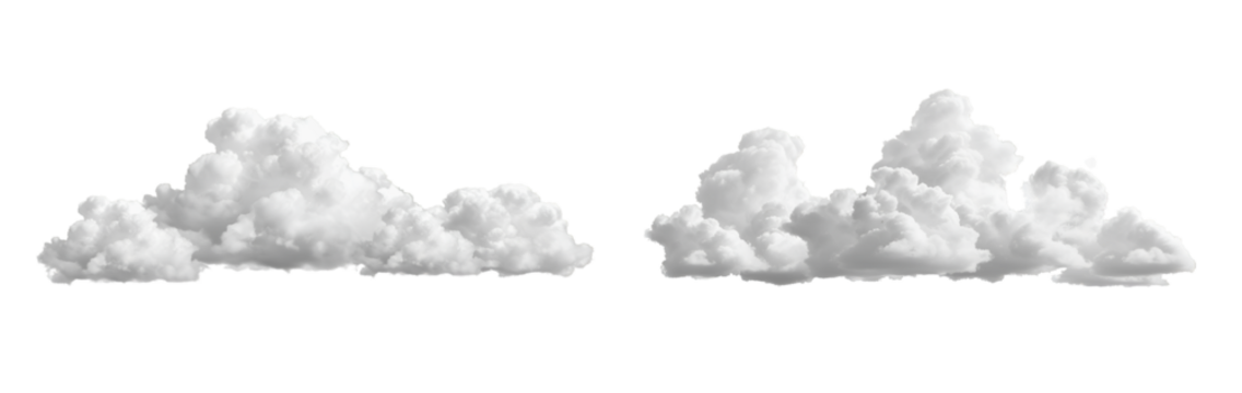 White clouds on transparent background