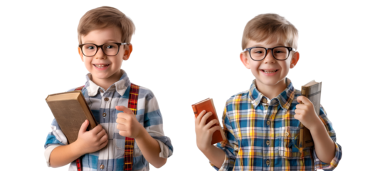 Boy with book in hand
