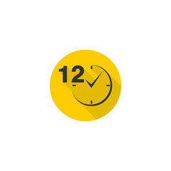 12 hour circle icon isolated on transparent background