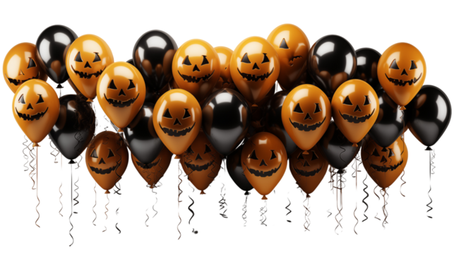 Halloween theme balloon isolated on transparent background.