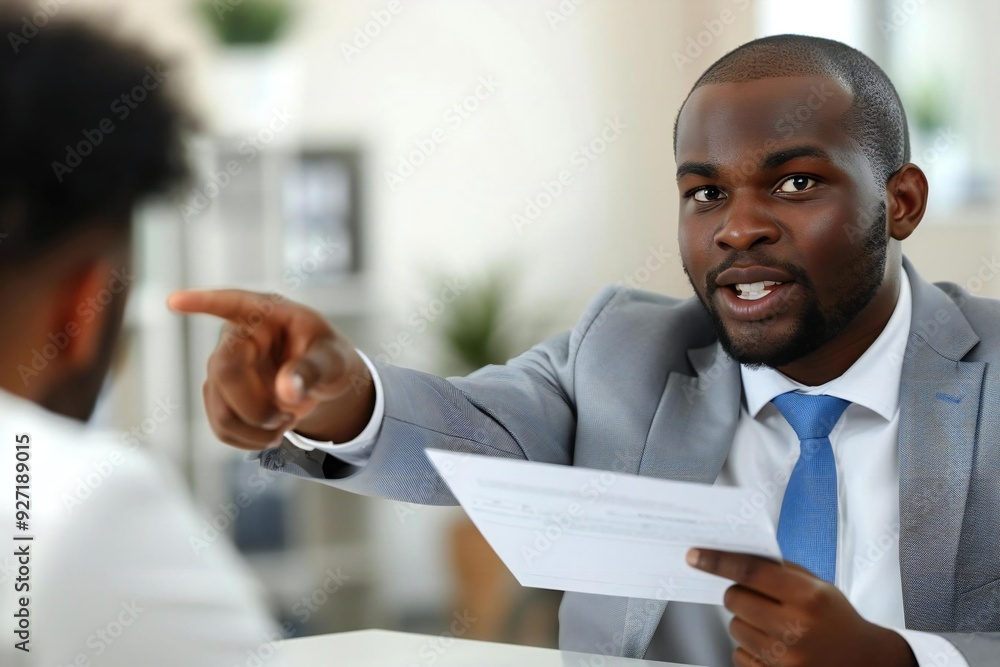 Poster signing a contract with a person pointing on paper