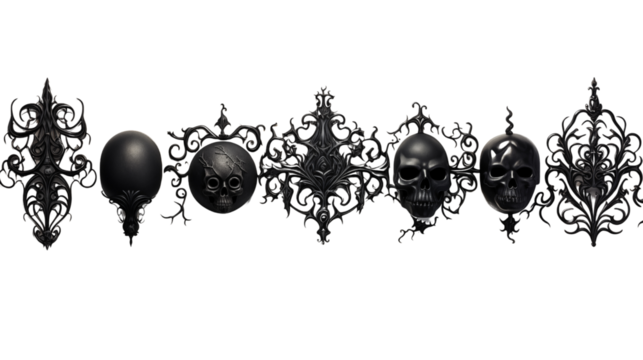Halloween themed borders and frames, framing your spooky creations, Halloween borders, decorative frames, spooky edges isolated on transparent background.