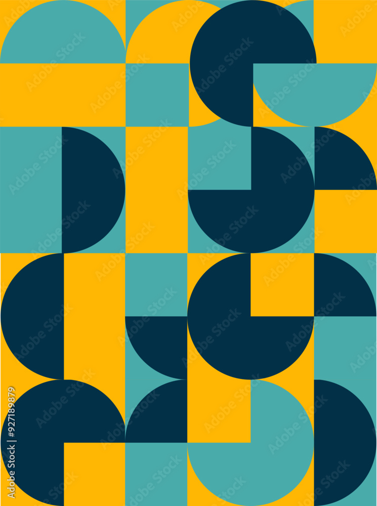 Aufkleber abstract geometric artwork design with simple shapes and figures. vertical pattern graphics with geo