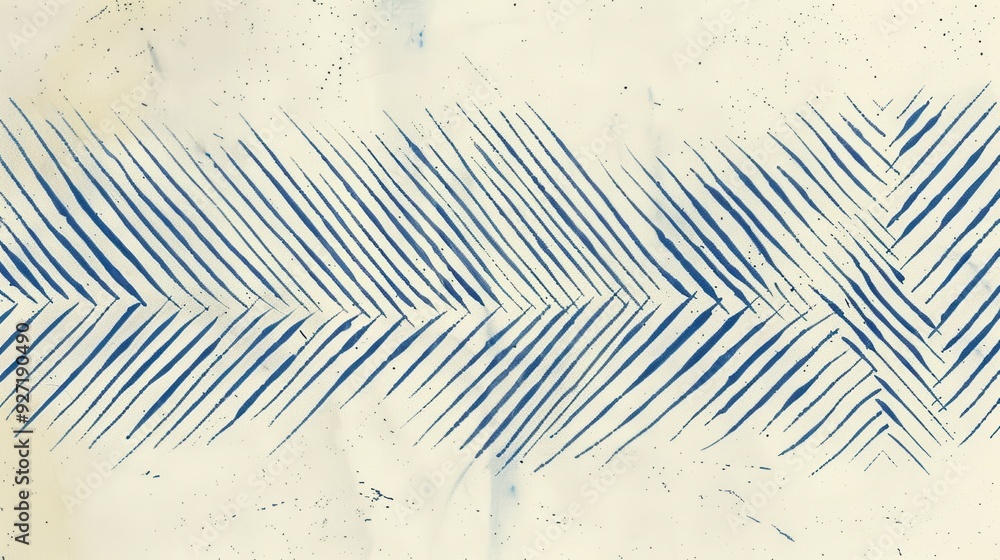 Aufkleber A close-up image of a hand-drawn pattern of diagonal blue lines on a beige background. The lines create a chevron pattern, and the background has a slight texture.