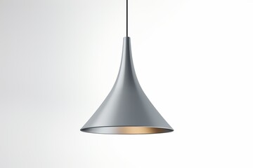 Fototapeta premium Modern Grey Metal Pendant Light on White Background