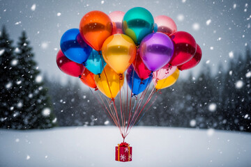 Winter Gift Ideas: Colorful Balloons and Box