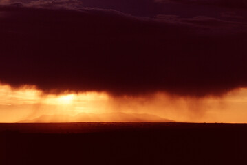 sunset over the mountains