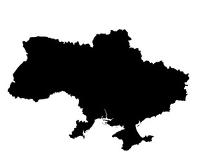 Obraz premium A contour map of Ukraine. Vector graphic illustration on a transparent background with black country's borders