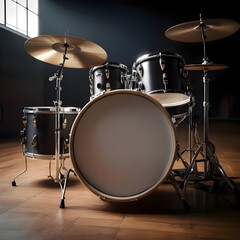 Fototapeta premium drum kit isolated on black