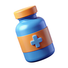 Obraz premium 3d medicine bottle isolated on white background. Generative AI